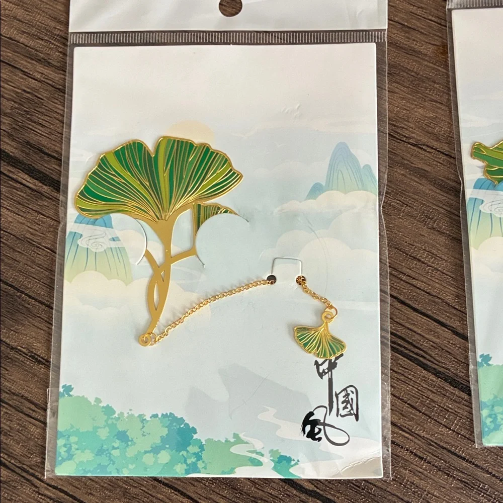 Elegant Gold Plant Bookmarks Set of 3